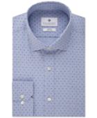 Ryan Seacrest Distinction Men's Slim-fit Non-iron Blue Dot Dress Shirt