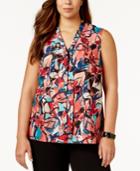 Kasper Plus Size Floral-print Top