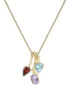 Victoria Townsend Tri-stone (2-2/3 Ct. T.w.) Pendant Necklace In 18k Gold Over Sterling Silver