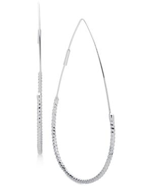 Nine West Silver-tone Teardrop-shaped Hoop Earrings