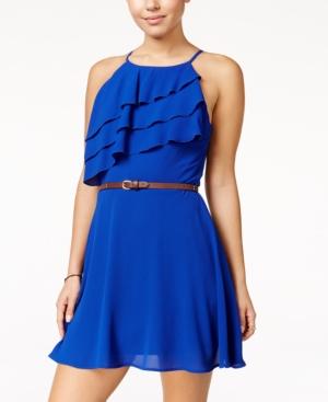 Speechless Juniors' Ruffled Fit & Flare Dress