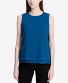 Calvin Klein Chiffon-trim Layered Shell