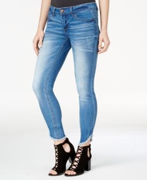 Dollhouse Juniors' Skinny Frayed-hem Ankle Jeans
