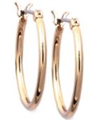 Nine West Earrings, Gold-tone Small Tube Hoop Earrings