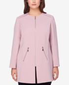 Tahari Asl Plus Size Zip-pocket Topper Jacket