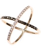 Judith Jack 10k Gold-plated Sterling Silver Crisscross Crystal And Marcasite Ring
