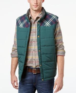 Weatherproof Vintage Men's Pieced Plaid Vest, Classic Fit