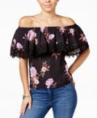 Say What? Juniors' Ruffled Off-the-shoulder Top