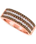 Le Vian Chocolatier Diamond 4-row Ring (3/4 Ct. T.w.) In 14k Rose Gold