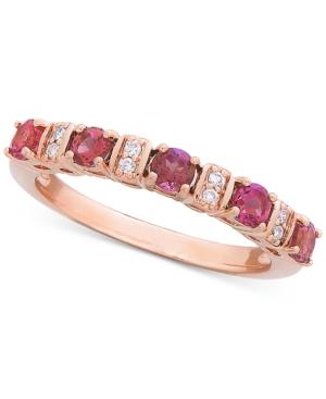 Pink Tourmaline (3/5 Ct. T.w.) & Diamond (1/8 Ct. T.w.) Ring In 14k Rose Gold