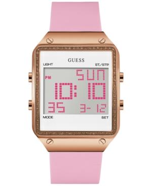 Guess Women's Pink Silicone Strap Watch 55x38mm U0700l2
