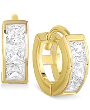 Victoria Townsend Cubic Zirconia Small Hoop Earrings In 18k Gold Over Sterling Silver