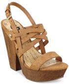 G By Guess Saint Wooden Platform Sandals Women's Shoes