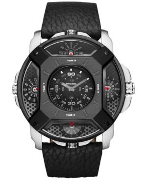 Diesel Men's Chronograph Black Leather Strap Watch 50x57mm Dz7384
