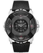 Diesel Men's Chronograph Black Leather Strap Watch 50x57mm Dz7384