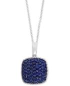 Royal Bleu By Effy Sapphire (1-1/2 Ct. T.w.) And Diamond (1/5 Ct. T.w.) Pendant Necklace In 14k White Gold