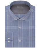 Calvin Klein Men's X Extra-slim Fit Blue Graphite Plaid Dress Shirt