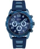 Guess Men's Chronograph Two-tone Blue Silicone Strap Watch 45mm U0599g4