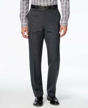 Alfani Men's Charcoal Flat-front Pants, Classic Fit