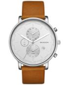 Skagen Men's Hagen World Time Light Brown Leather Strap Watch 42mm Skw6299