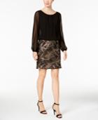 Calvin Klein Chiffon & Sequined Blouson Dress