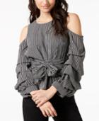 J.o.a. Cold-shoulder Tiered-sleeve Top