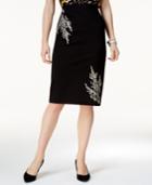 Alfani Embroidered Pencil Skirt, Created For Macy's
