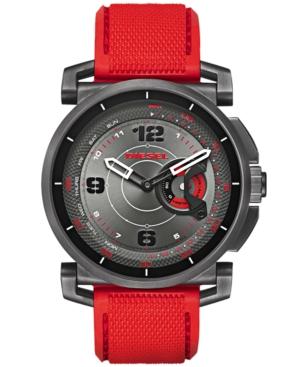 Diesel Men's On Time Red Silicone Strap Smart Watch 58mm