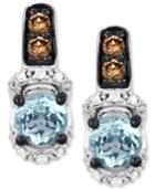 Le Vian Aquamarine (7/8 Ct. T.w.) And Diamond (1/4 Ct. T.w.) Earrings In 14k White Gold