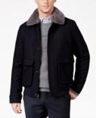 Tasso Elba Men's Wool Blend Removable Collar Flight Jacket, Only At Macy's