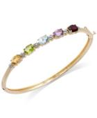 Multi-stone And Diamond Accent Bangle Bracelet In 18k Gold-plated Brass (4-3/8 Ct. T.w.)