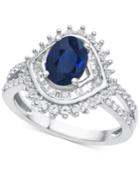 Sapphire (1-1/3 Ct. T.w.) & Diamond (3/4 Ct. T.w.) Ring In 14k White Gold