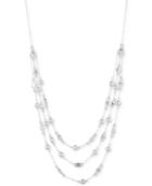 Anne Klein Silver-tone Imitation Pearl And Crystal Multi-row Necklace