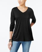 Style & Co V-neck Drop-shoulder Top, Only At Macy's