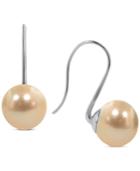 Honora Style Champagne Cultured Freshwater Pearl Drop Earrings In Sterling Silver (10mm)