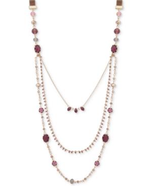 Lonna & Lilly Gold-tone Beaded Stone Layered Necklace