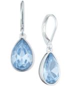 Nine West Silver-tone Blue Crystal Drop Earrings