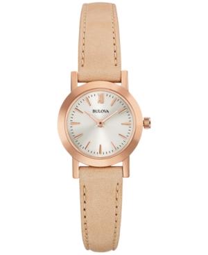 Bulova Women's Tan Leather Strap Watch 28mm 97l148