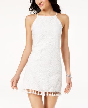 Speechless Juniors' Lace Pom Pom Dress