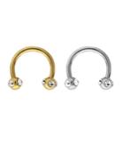 Bodifine Stainless Steel Crystal Eyebrow Hoops