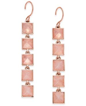Vera Bradley Rose Gold-tone Pink Stone Drop Earrings