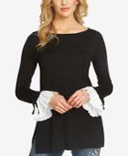 Cece Cotton Pleated-cuff Sweater