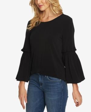 Cece Smocked Bell-sleeve Peasant Top