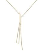 Three-bar And Chain Dangle Necklace In 14k Gold