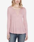 Jessica Simpson Lace Detailed Lace-up Top