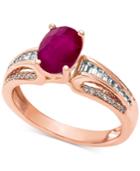 Sapphire (1-1/3 Ct. T.w.) & Diamond (1/4 Ct. T.w.) Ring In 14k White Gold (also Available In Ruby & Emerald)