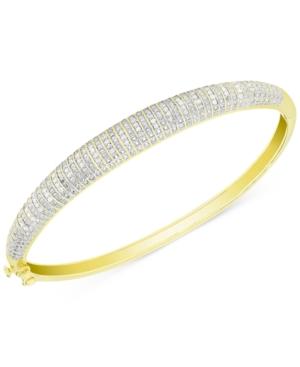 Victoria Townsend Diamond Bangle Bracelet In 18k Gold Over Silver-plated Brass