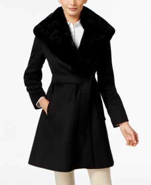 Forecaster Rabbit-fur-trim Wrap Coat