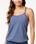 Nike Striped Layered Tankini Top Women's Swimsuit