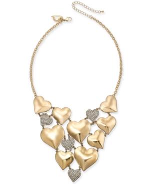 Thalia Sodi Gold-tone Pave Heart 11 Choker Necklace, Created For Macy's